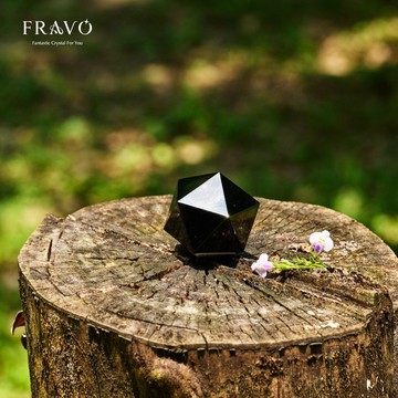 黑曜石 |黑曜岩 二十面體 神聖護盾 擋煞 擋小人 健康 空間藝術擺件 天然晶石 M號 專屬配對 G23BU07001-M