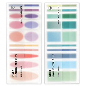 ICONIC 短版螢光筆造型索引便利貼 Blur系列 2款組  1組  400個  60 x 143 mm