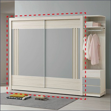 7尺滑門衣櫃 推門衣櫥 收納衣櫃 儲物衣帽間【275B0312】Leader傢居館275-158