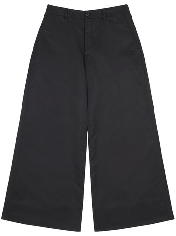 MM6 Maison Margiela - single-stitch logo flared trousers - women - Polyamide - 36 - Black
