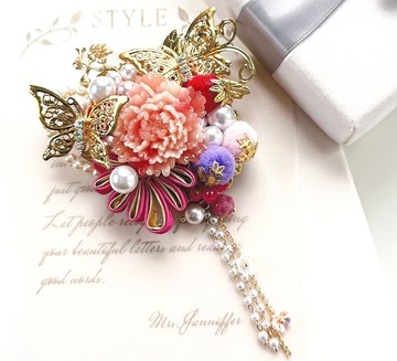 結婚頭飾/裙褂頭飾/中式頭飾/傳統款中式新娘頭飾/秀和服