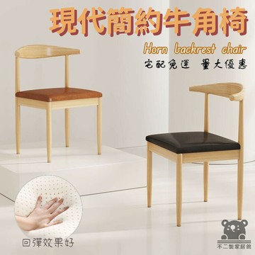 【宅配免運 現代簡約牛角椅】家用書桌靠椅 鐵藝牛角椅 小吃快餐店椅子 咖啡廳座椅 西餐廳靠背椅 奶茶店餐椅QIH069