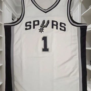新品免運✨馬刺球衣 Spurs 透氣運動上衣 籃球衣 文班亞馬鄧肯帕克 馬刺隊1號文班亞馬籃球服數碼印花上衣美式籃球服同