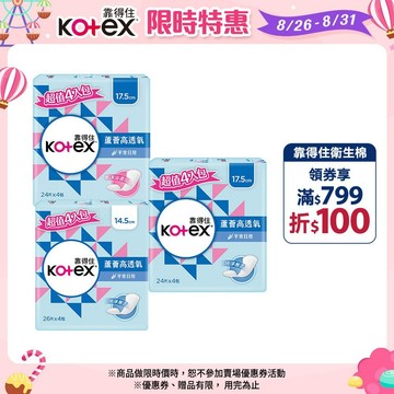 【Kotex靠得住】蘆薈高透氧護墊 標準無香/加長無香/加長沐浴香氛 14.5cm/17.5cm│好奇&靠得住官方旗艦店