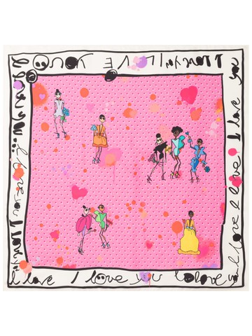 AZ FACTORY - graphic print silk scarf - women - Silk - OS - Pink