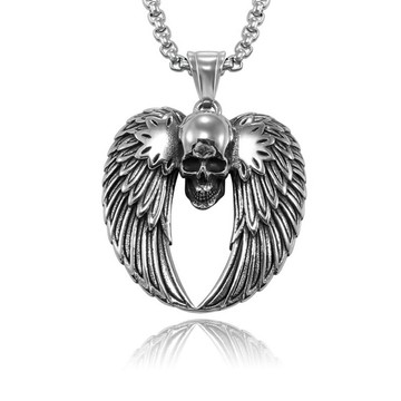 【巴黎精品】現貨+預購 鈦鋼項鍊鈦鋼吊墜-翅膀骷髏美式潮流男飾品v1ak22
