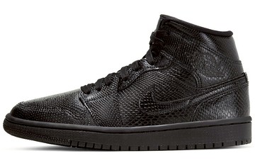 JORDAN 1 MID BLACK SNAKESKIN WOMENS