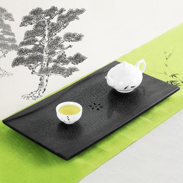 生活禪 玄武岩日式石茶盤-川流不息(40x22x3cm) B21-002／台灣工藝