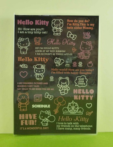 【震撼精品百貨】Hello Kitty 凱蒂貓 手冊套-黑 震撼日式精品百貨