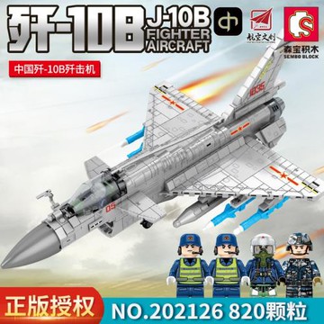 森寶202126軍事系列國產殲-10B殲擊機戰斗機拼裝模型積木玩具男孩