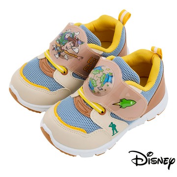 【迪士尼童鞋】造型電燈異材質拼接魔鬼氈休閒鞋-牛仔藍(玩具總動員)
