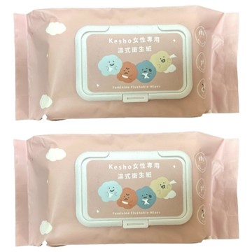 KeSHO 女性專用溼式衛生紙 粉色  2個  5.7g  70張