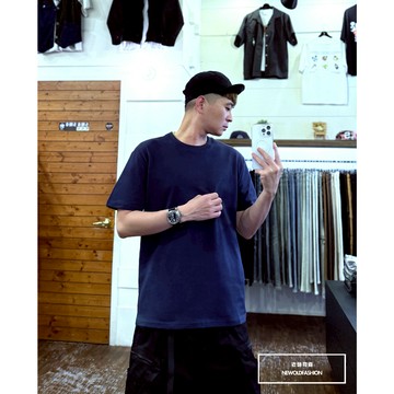 『老爺有喜』重磅UPF50+超高防護係數素色短Ｔ恤-深藍