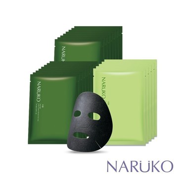 【NARUKO牛爾】控油面膜囤貨組(茶樹黑面膜16片+美白黑面膜5片)