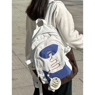 免運🔮韓版INS潮流新款雙肩包女大學生書包小衆簡約輕便大容量電腦包防潑水 多夾層後背包 出遊旅行背包 雙肩背包 電腦包