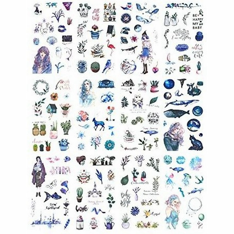 シール ステッカー フレーク手帳 ステッカー お和紙シール 12枚セット子供 若い女の子 学生diy手作日記シール 通販 Lineポイント最大get Lineショッピング