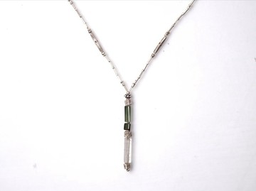 -Tourmaline- silver 'Y-line' pendant