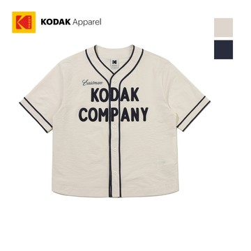 【KODAK Apparel】柯達 金惠奫同款 短袖棒球外套 2色(米 藍) KB605001