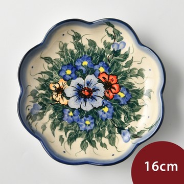 波蘭陶 藤蔓隨花系列 波浪淺盤 波浪盤 16cm 波蘭手工製 造型盤 陶瓷盤 菜盤 水果盤 沙拉盤