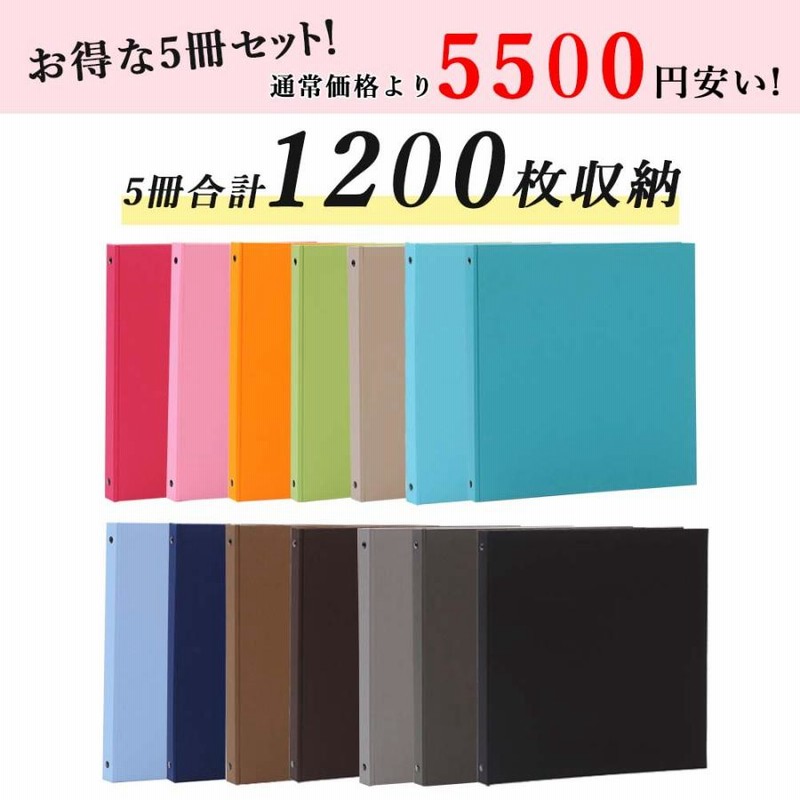 5冊セット1200枚収納【シンプルスリムアルバム】イヤーアルバム