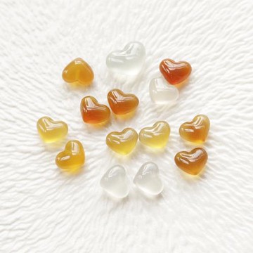 半孔耳墜配件天然冰種紅玉髓瑪瑙愛心形迷你可愛耳釘耳飾散珠裸石