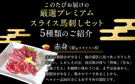 厳選プレミアムスライス馬刺しセット 1kg 馬肉 冷凍 《60日以内に順次出荷(土日祝を除く)》 新鮮 さばきたて 真空パック 生食用 肉 熊本県球磨郡山江村 スライス 特産品 SEN