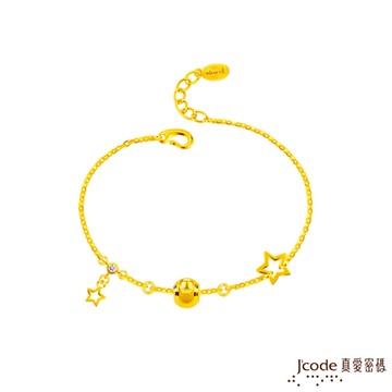 J code真愛密碼金飾  小星球硬金手鍊