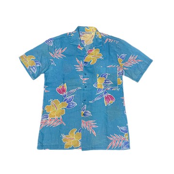 古著80s朱槿彩繪圖案夏威夷襯衫
