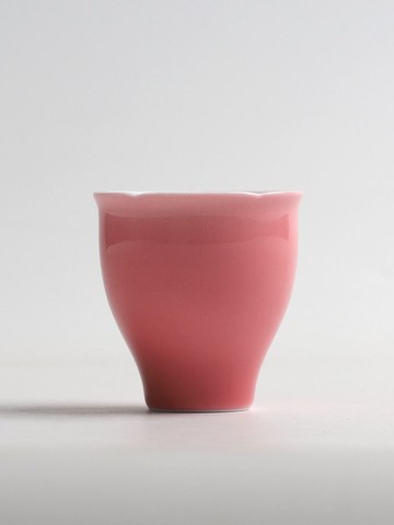 胭脂紅 玉蘭杯 主人杯 喝茶杯 50ml 漸變吹釉 手工中式茶器