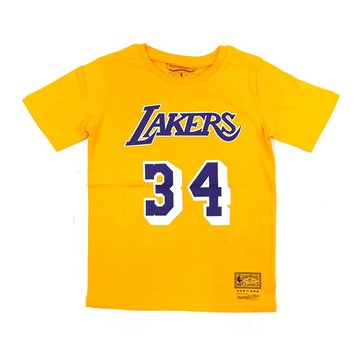 M&N NBA 青少年 N&N 短袖上衣 湖人隊 #34 Shaquille ONeal