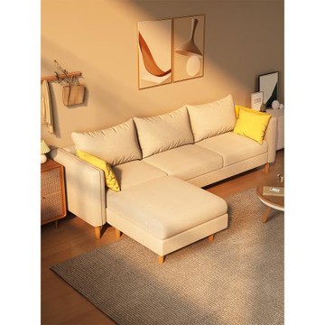 北歐簡約小戶型布藝沙發客廳貴妃位轉角沙發臥室日式侘寂風沙發