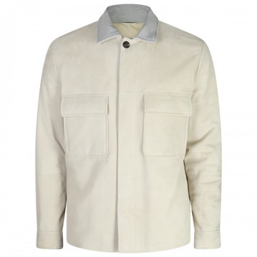 Eleventy - Beige Suede Leather Jacket 54