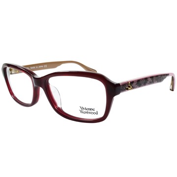 Vivienne Westwood 英國薇薇安魏斯伍德夢幻蕾絲拼接款LOGO光學眼鏡(咖紅+粉)VW31304