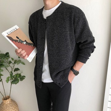 正韓經典日常羅紋圓領開衫外套 3色  YUPPIE 預購商品 0829