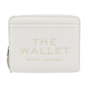 [平輸版] 【MARC JACOBS】THE LEATHER 荔枝紋對開拉鍊短夾(白)真品平輸