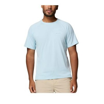 【Columbia 哥倫比亞】男款-快排短袖上衣-Chill Creek Woven Tee-晴空藍(UAJ09440HO/KS)