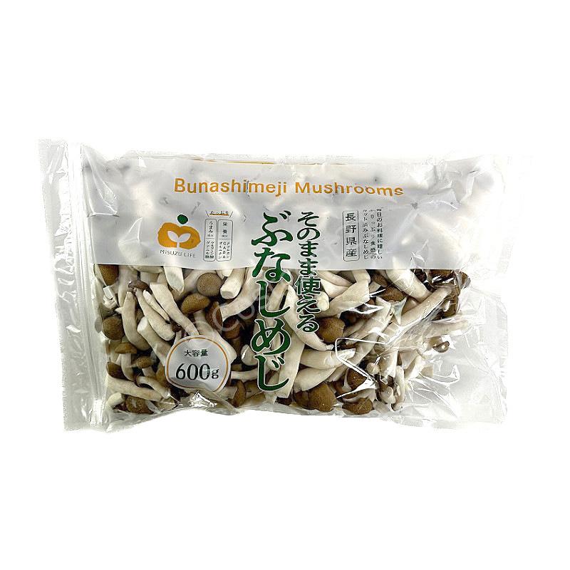 お手軽♪ カットぶなしめじ 増量！600g 保存に便利なチャックタイプ Trimmed Shimeji-Mushroom