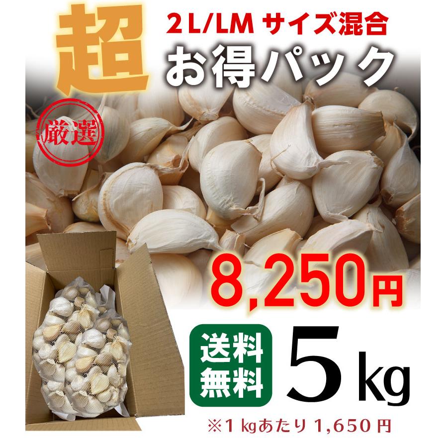 青森 にんにく バラ 訳あり 新物 国産 ニンニク 福地ホワイト六片 5kg Ｙ常