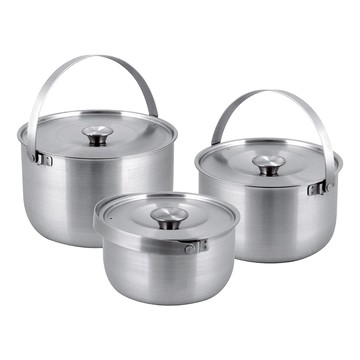 Hi CHEF 掌廚 316手提調理鍋3件組  1組  鍋16cm + 19cm + 22cm  不鏽鋼色