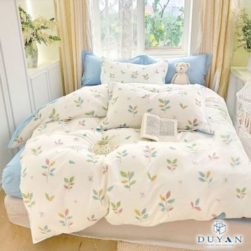 【DUYAN 竹漾】精梳純棉雙人床包三件組 / 風眠彩葉 台灣製