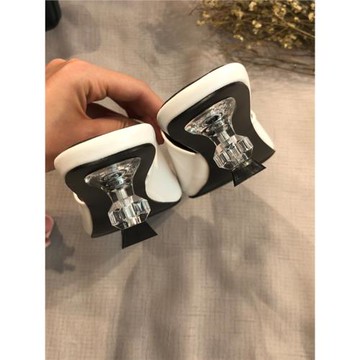 水晶貓跟涼拖鞋女中古粗跟無后跟懶人包頭拖穆勒鞋女夏外穿女巫鞋