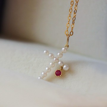 珍珠十字架純銀項鍊 M4849 溫柔個性 珍珠十字造形 S925純銀頸鍊