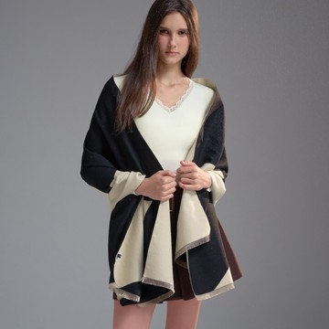 SO NICE 韓系雙色拼色圍巾