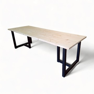 訂製品 台灣製 T字鐵腳大桌｜雲衫實木桌面・金屬桌腳 可客製尺寸