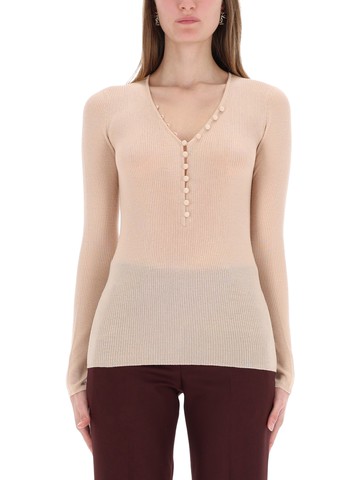 chloé ribbed knit with buttons