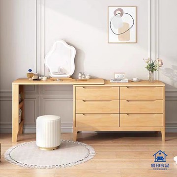 免運/附發票 梳妝臺桌 書桌 實木鬥櫃梳妝臺壹體臥室現代簡約化妝桌床尾收納櫃化妝臺轉角書桌工廠現貨直銷 售後保障 全館八折 5yy