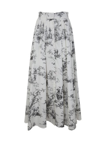 Toile De Jouy Printed Popeline Skirt -