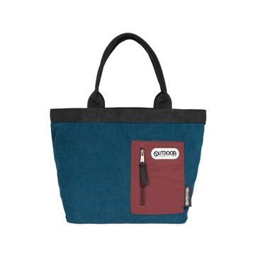 【OUTDOOR】慢活宣言燈心絨托特包-深藍色 OD253114DB