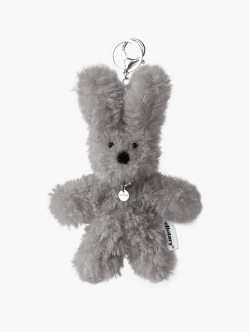 Handcrafted Poseable Boucle Fur Keyring [Grey]