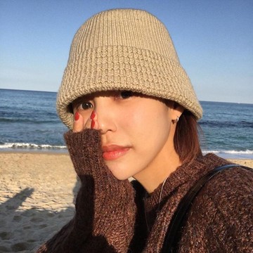 針織帽子女秋冬水桶帽韓版百搭日系加厚保暖網紅鐘形毛線盆帽冬季1入